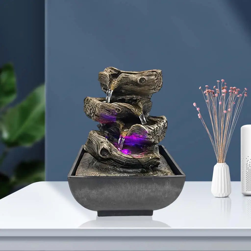 Tabletop Waterfall with Color-Changing LED Lights