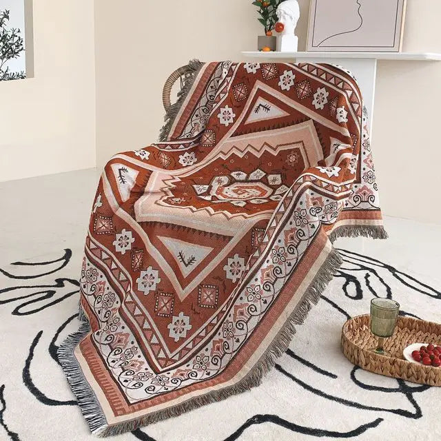 Tree of Life Woven Sofa Blanket