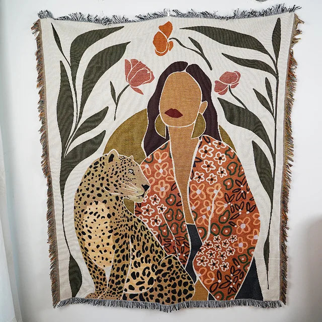 Tree of Life Woven Sofa Blanket