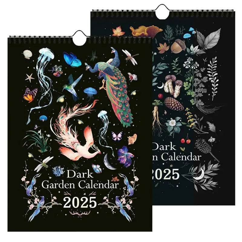 Dark Garden Lunar Calendar, Jellyfish Blue 2025