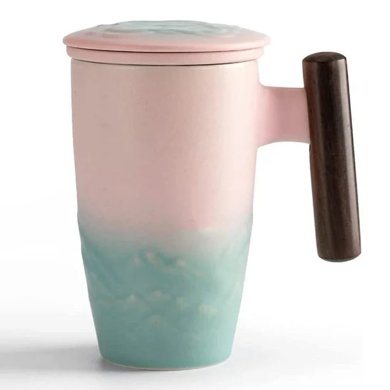 Large Travel Diffuser Mug with Wooden Handle (500ml)