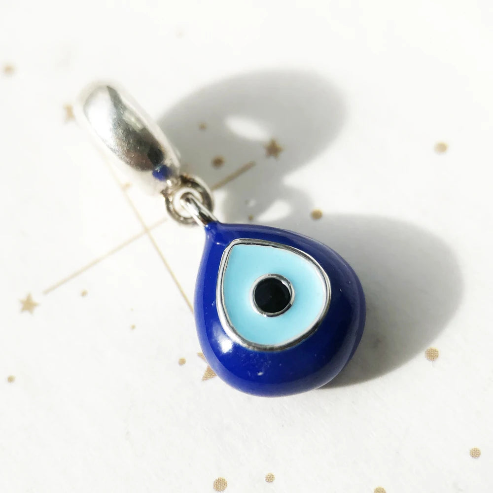 Evil Eye Solid 925 Sterling Silver Dangle Charm