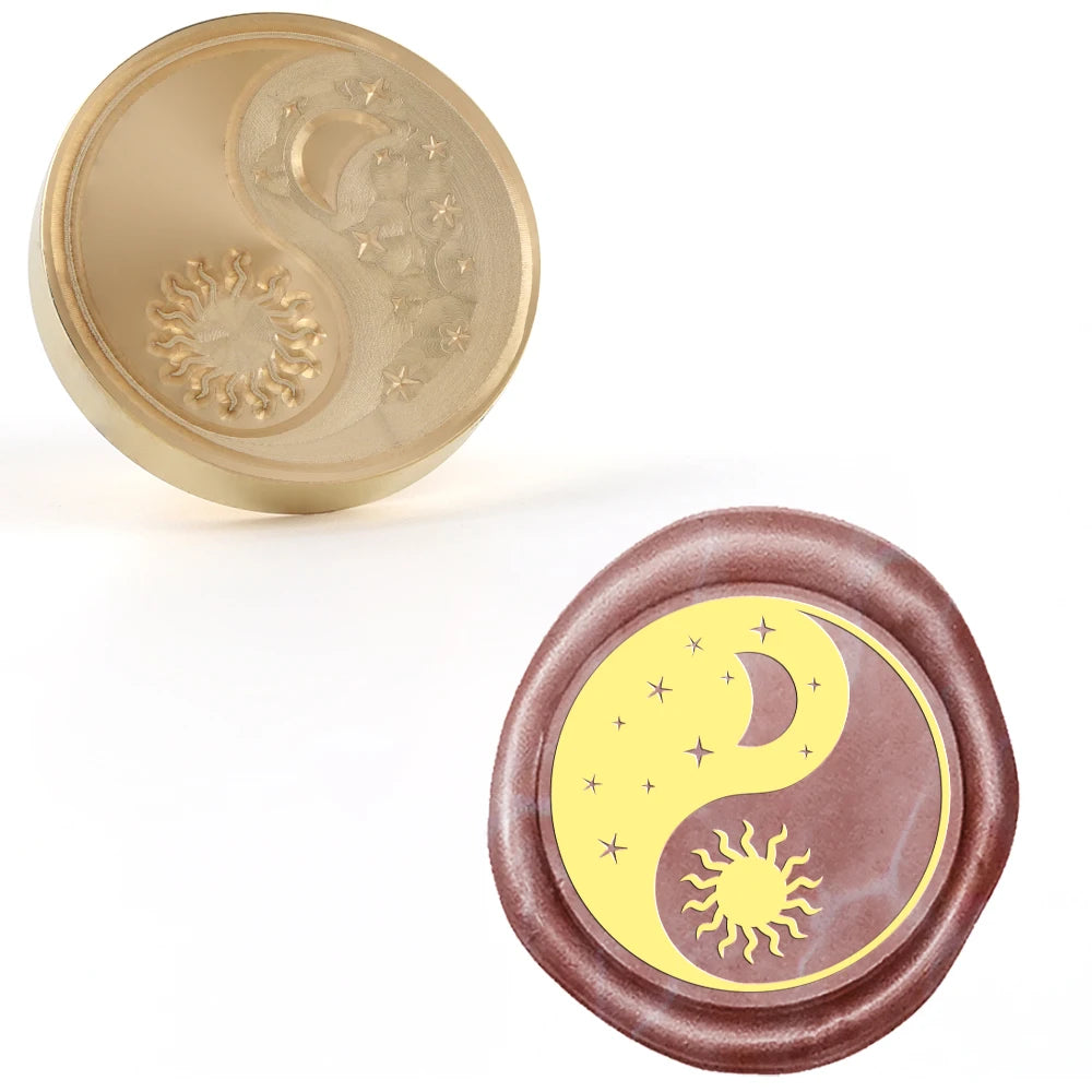 Sun Moon Yin Yang Mandala Wax Seal Stamp Head