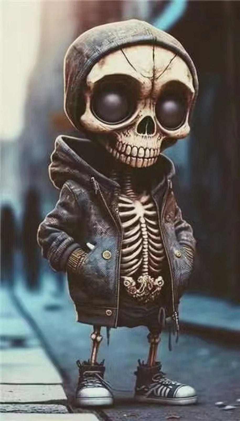 Hoodie Skeleton Resin Statue