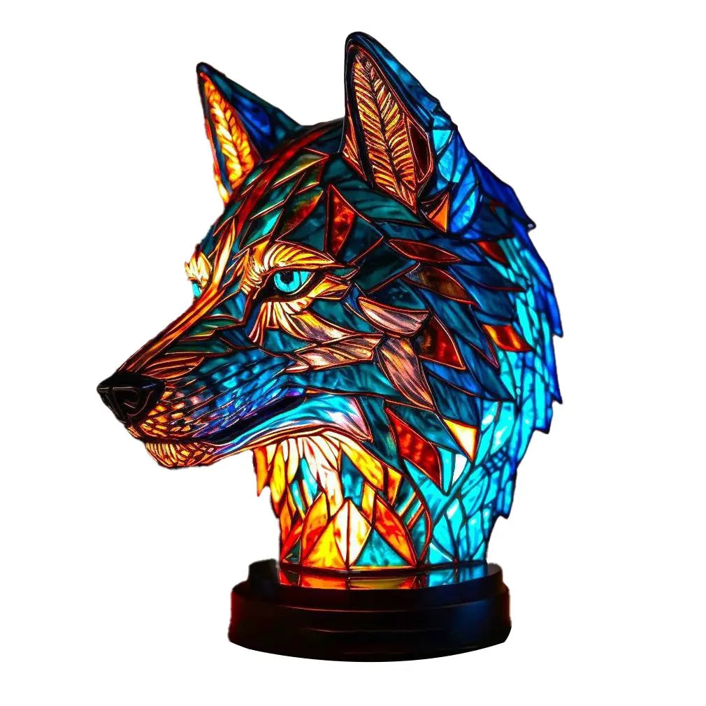 Horse Stained Glass Tiffany-Style Mini Lamp, about 6-8in, USB Powered