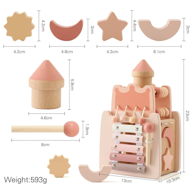 Wooden Fairytale Castle 
Five-in-One Montessori Magical Musical Learning Castle