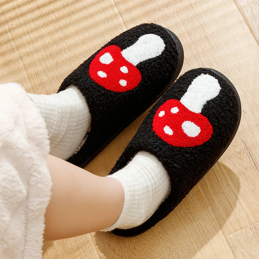 Black Mushroom Slippers (sizing is ladies European)