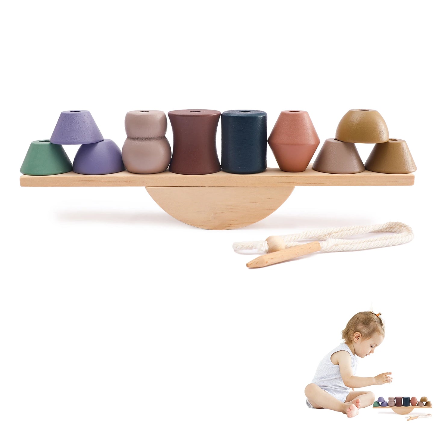 Celestial Wooden Balance and Threading Set