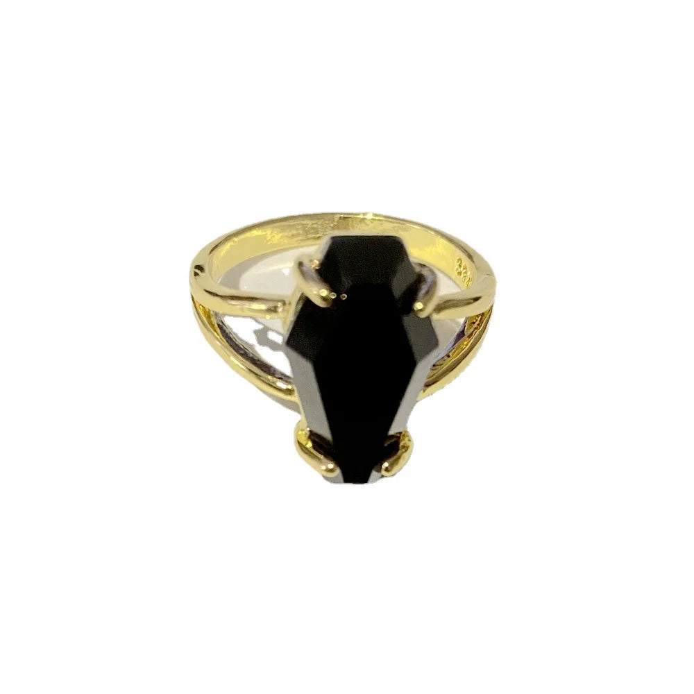 Coffin Shaped CZ Statement Ring