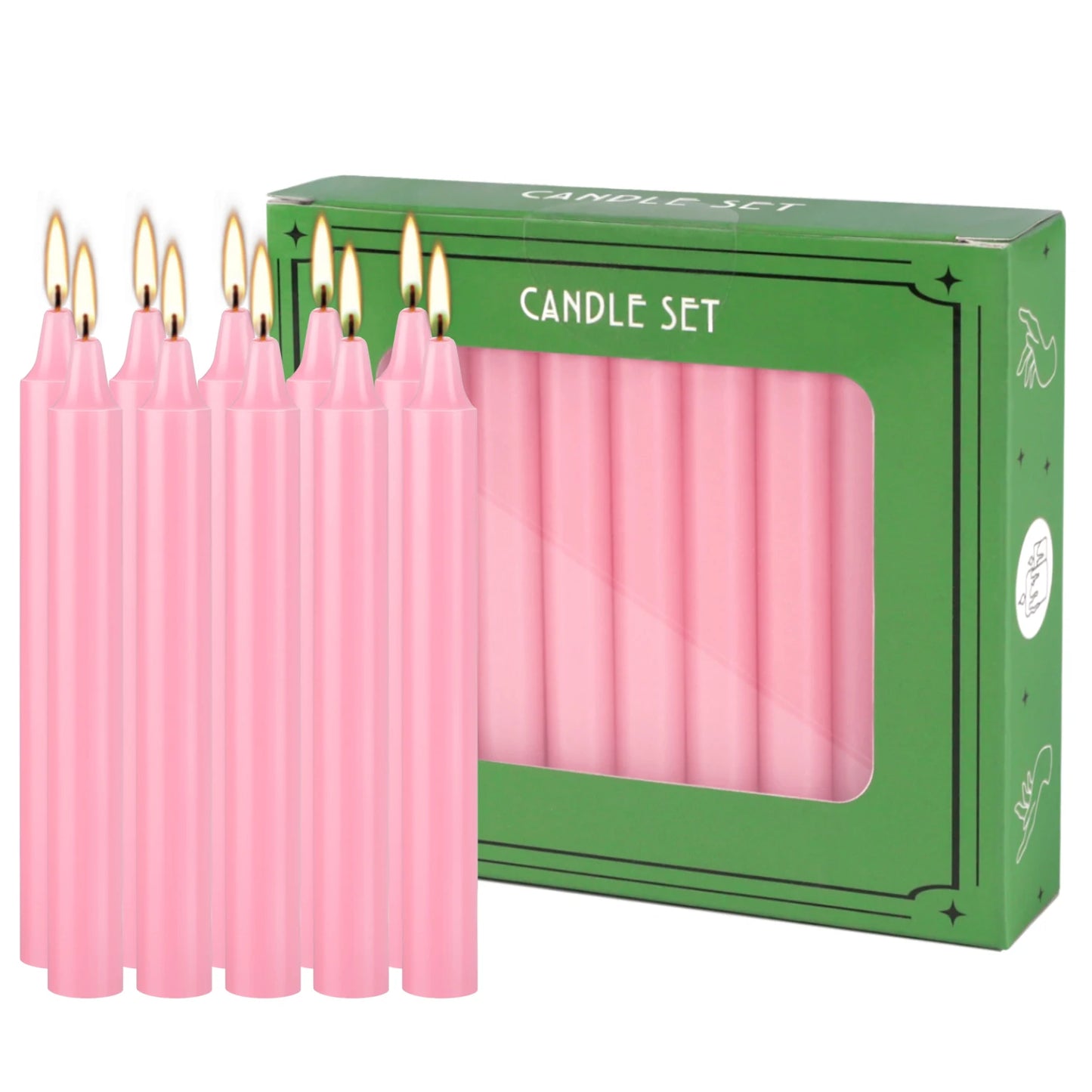 Pink 4" Chime Candles, Box of 20