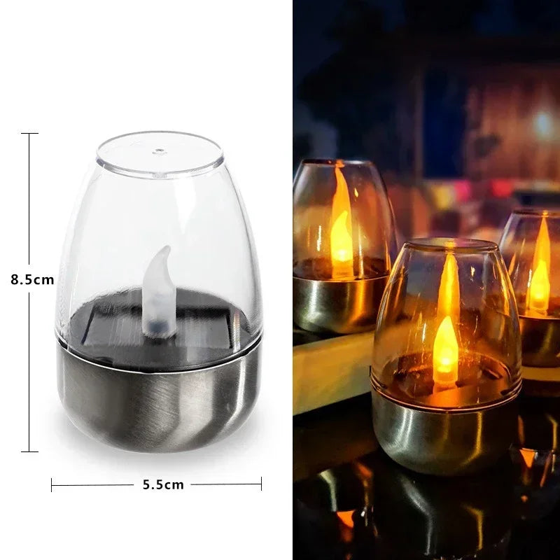 Solar Charging Flameless Candles, Set of 4