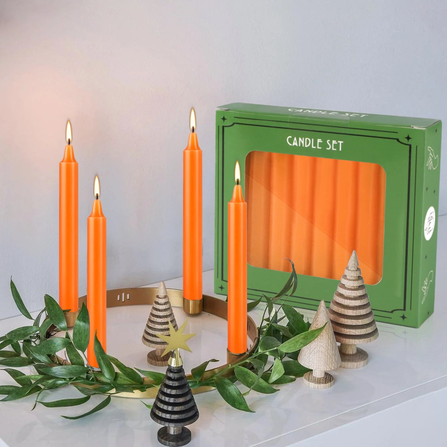 Orange 4" Chime Candles, Box of 20