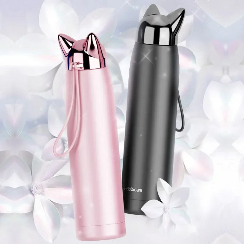 Cat Ears Stainless Steel Thermos for Hot or Cold Drinks