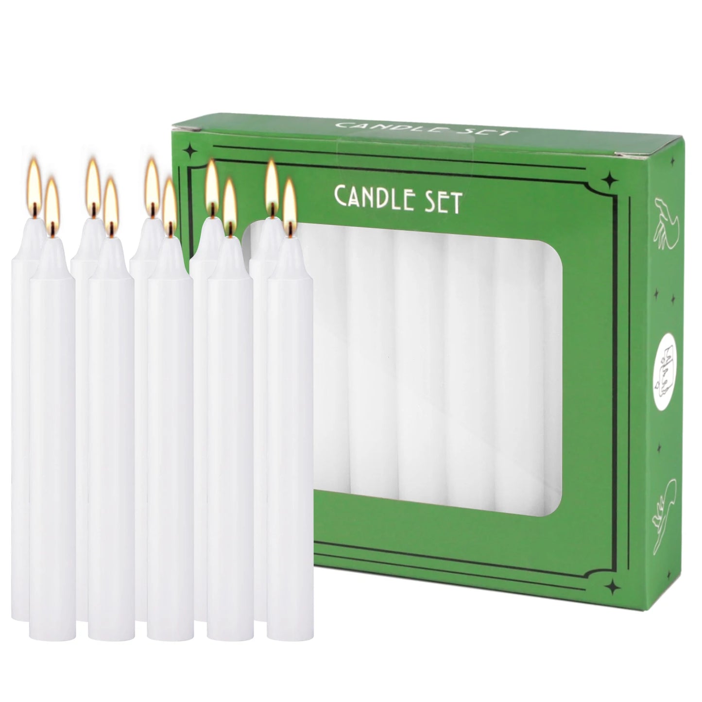 White 4" Chime Candles, Box of 20