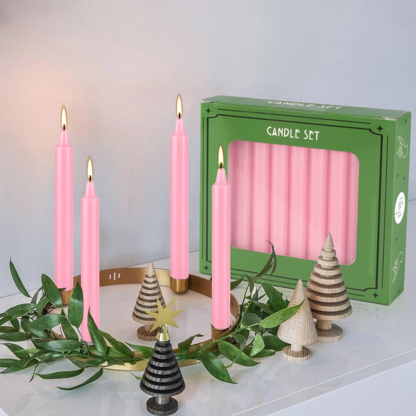 Pink 4" Chime Candles, Box of 20