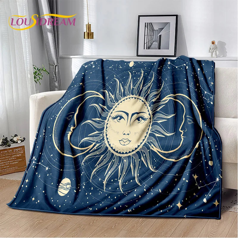 Purple Celestial Plush Blanket/Bedspread, Choose Your Size