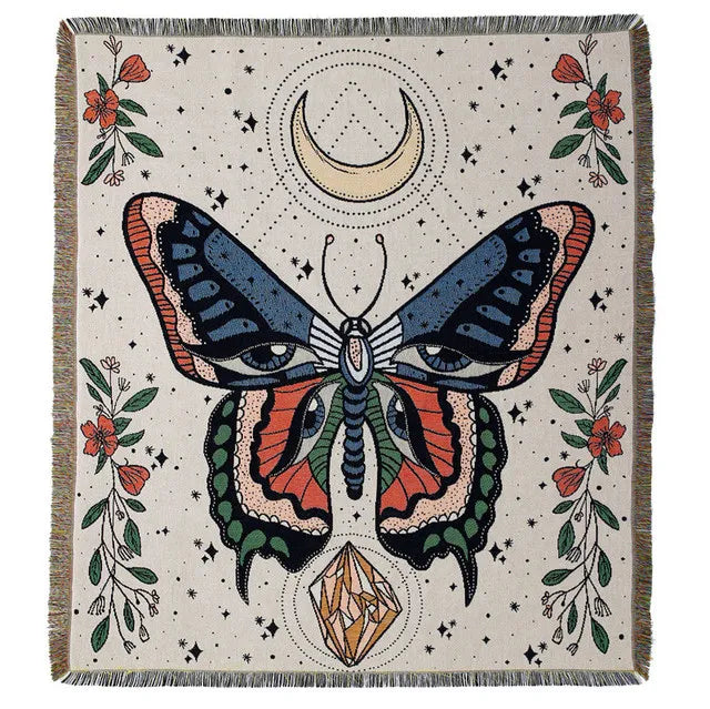 Butterflies Woven Sofa Blanket