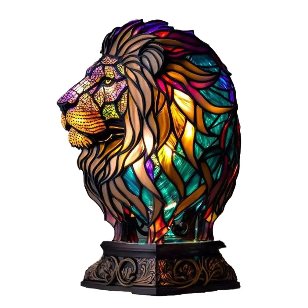 Elephant Stained Glass Tiffany-Style Mini Lamp, about 6-8in, USB Powered