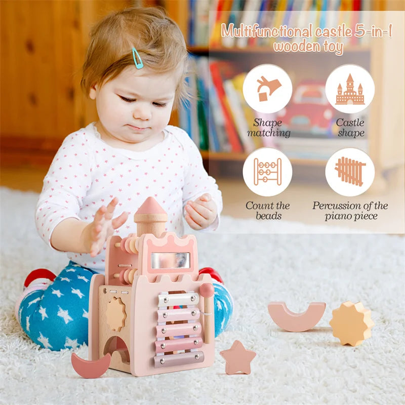 Wooden Fairytale Castle 
Five-in-One Montessori Magical Musical Learning Castle