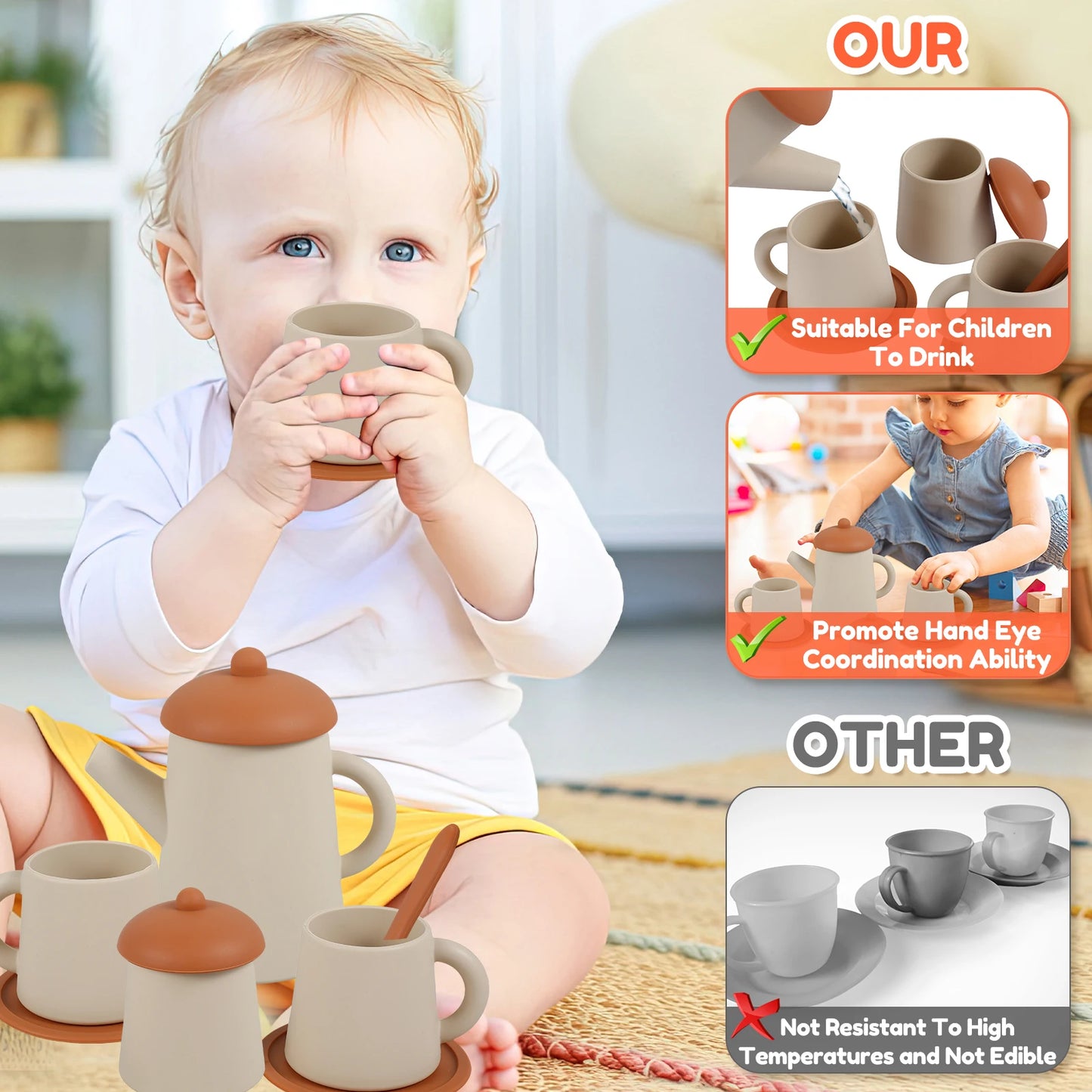 Wooden Montessori Tea Set