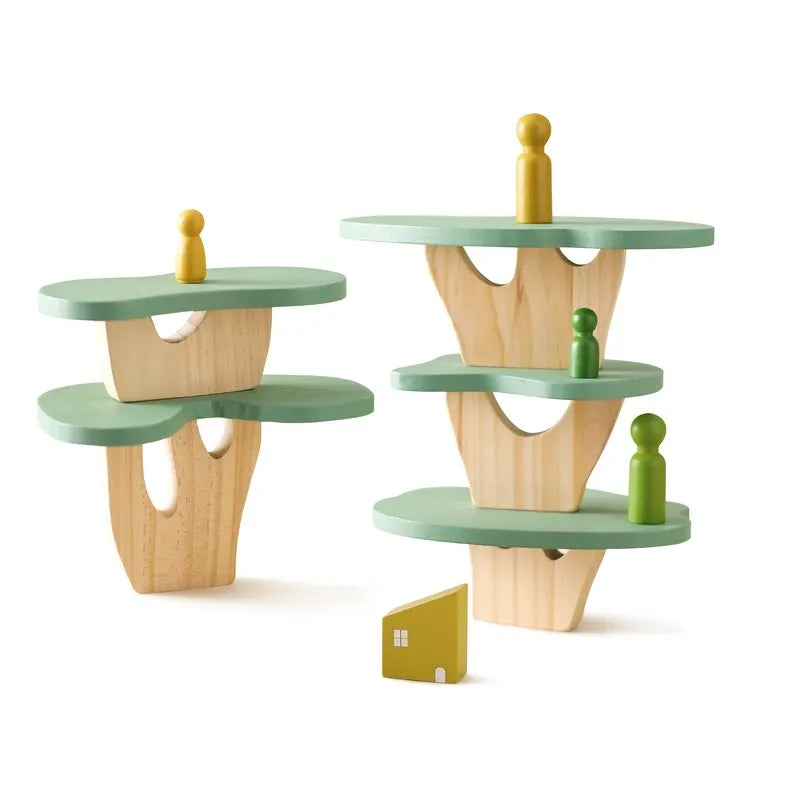 Montessori Wooden Tree Block Playsets