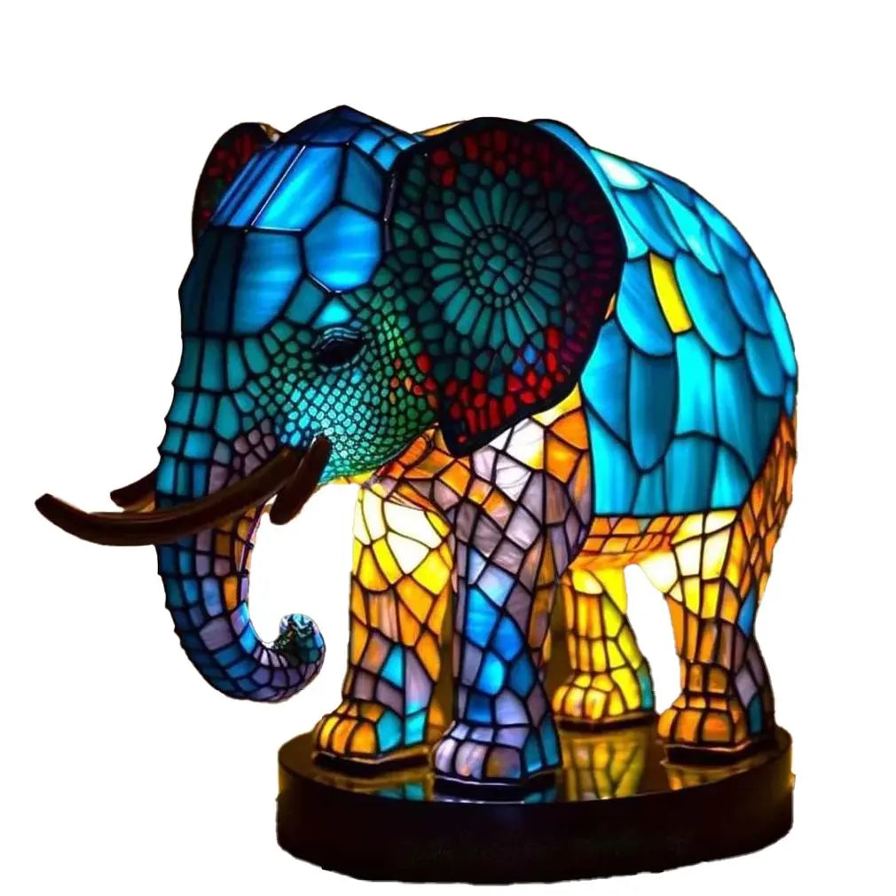 Mermaid Stained Glass Tiffany-Style Mini Lamp, about 6-8in, USB Powered