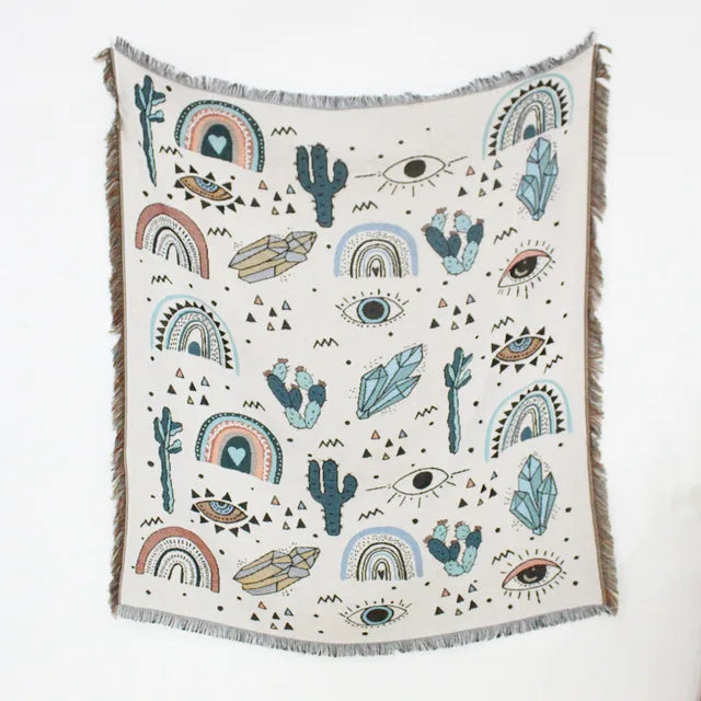 The Moon Tarot Woven Sofa Blanket