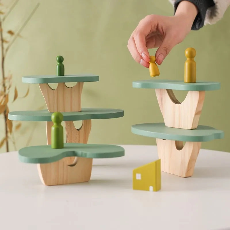 Montessori Wooden Tree Block Playsets