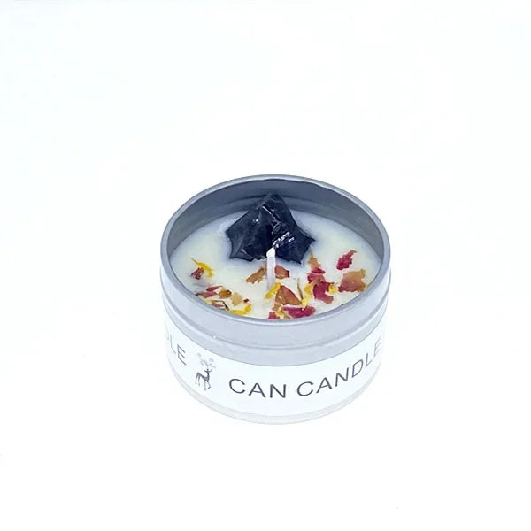 Clean-Burning Soy Treasure Candles with Crystals, Herbs, & Flowers