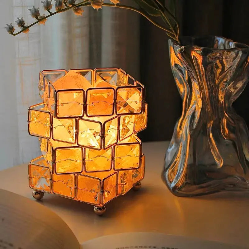 Natural Himalayan Crystal Salt Table Lamp, Colorful