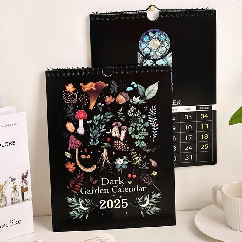 Dark Garden Lunar Calendar, Jellyfish Blue 2025