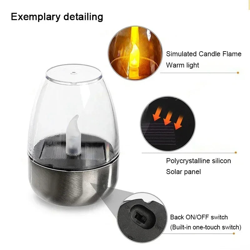 Solar Charging Flameless Candles, Set of 4