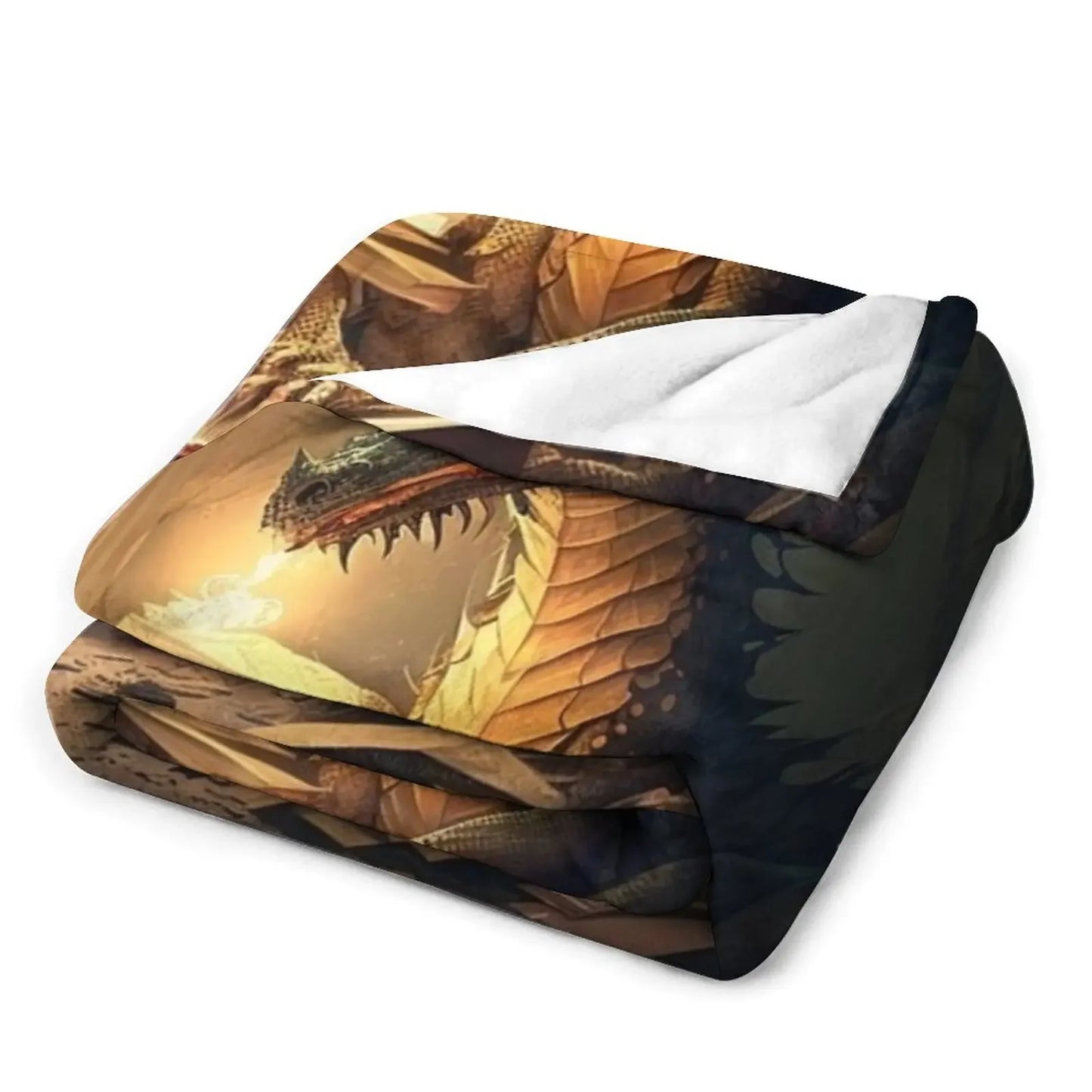 Book Dragon Plush Blanket (reverse side white)