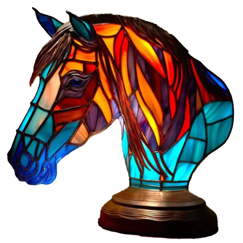 Mermaid Stained Glass Tiffany-Style Mini Lamp, about 6-8in, USB Powered