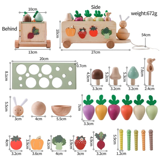 Montessori Wooden Garden Harvest Wagon