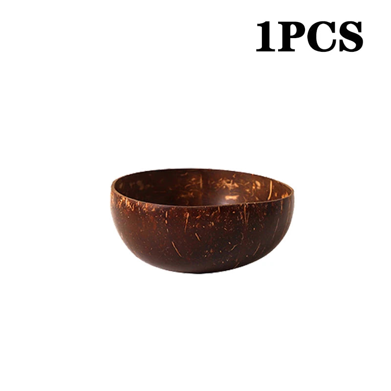 Handmade Wooden Coconut Bowl with Spoon Sets