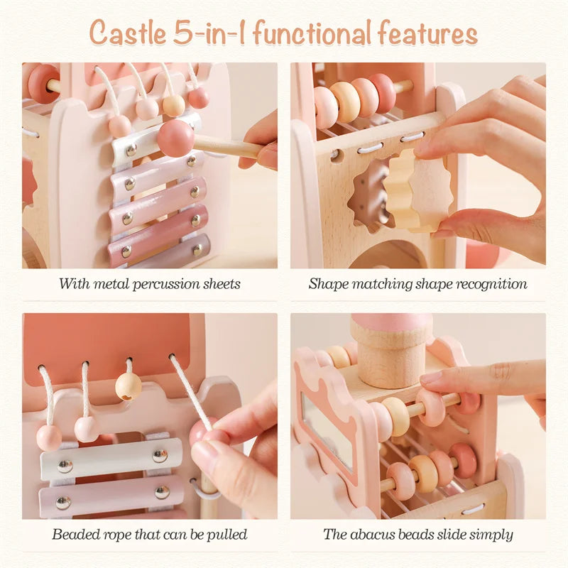 Wooden Fairytale Castle 
Five-in-One Montessori Magical Musical Learning Castle