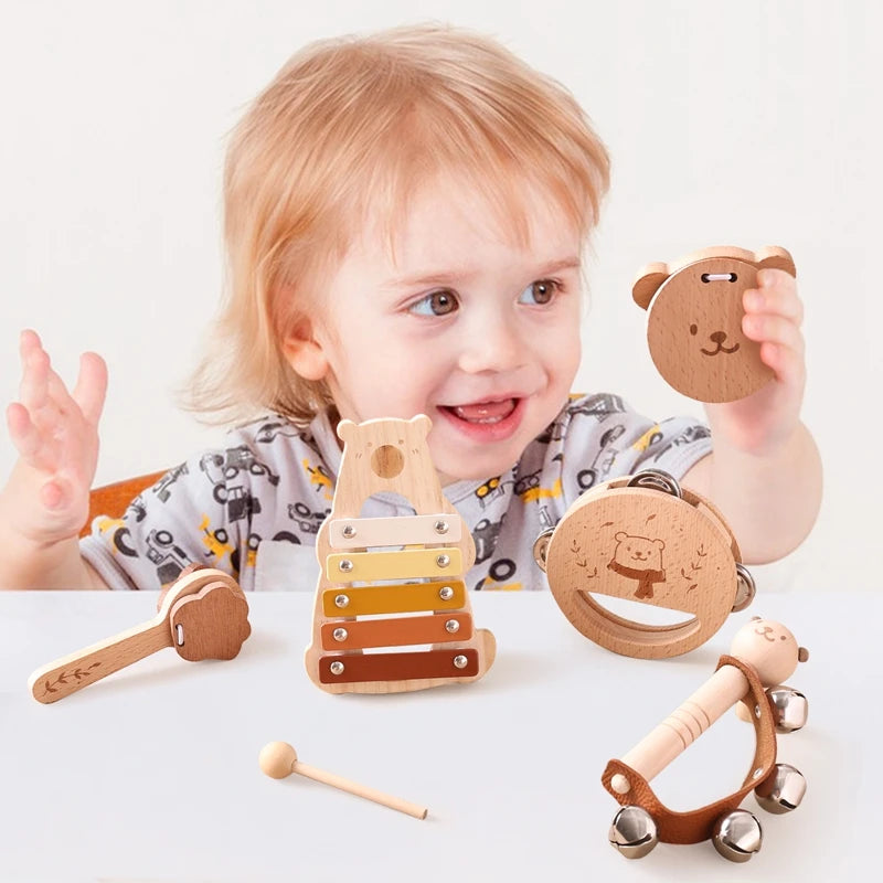 Little Bear Wooden Montessori Percussion Collection