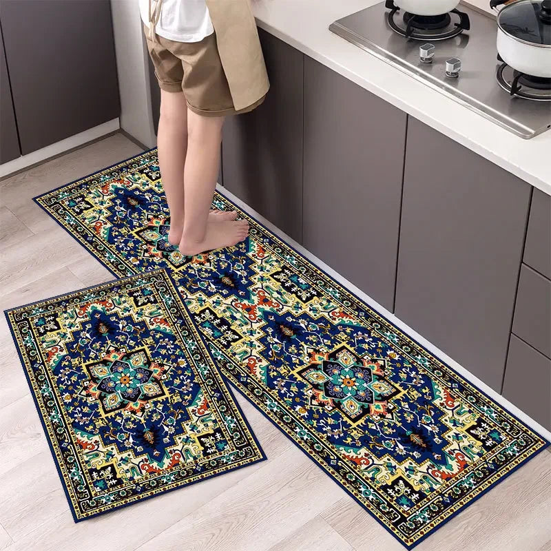 Beautiful Boho Earthtones Patterned Washable Anti Fatigue Kitchen Rugs