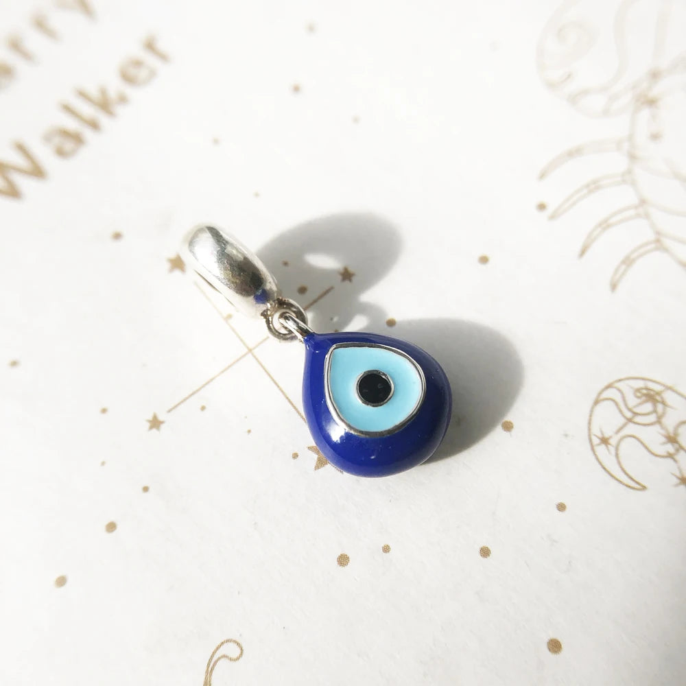 Evil Eye Solid 925 Sterling Silver Dangle Charm