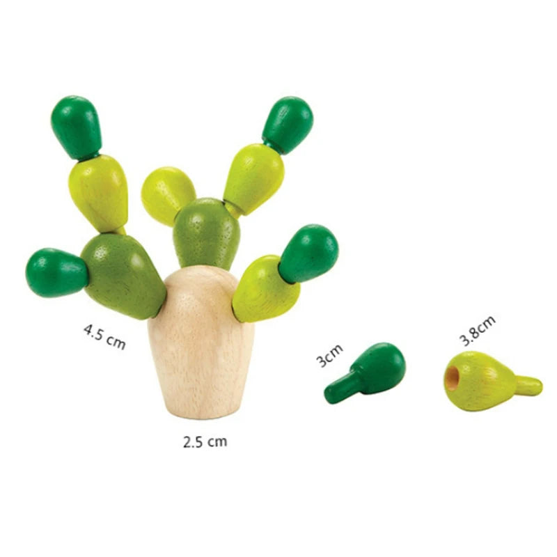 Green Wooden Balance Cactus