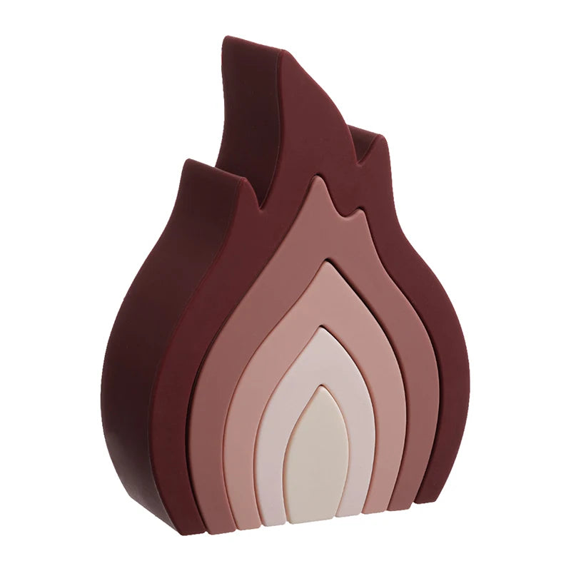 Soft-Stack Campfire Flame, a Montessori Build and Learn Toy