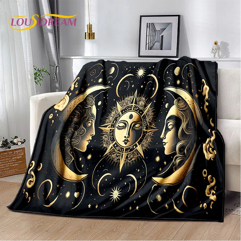 Evergreen Celestial Plush Blanket/Bedspread, Choose Your Size