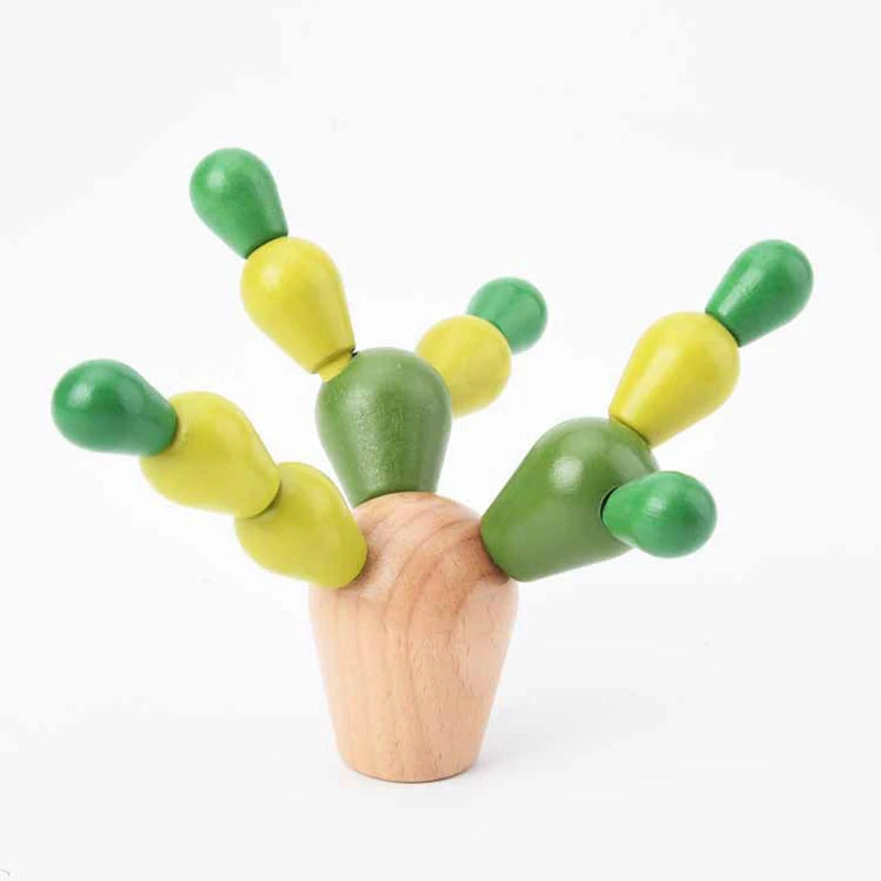 Green Wooden Balance Cactus