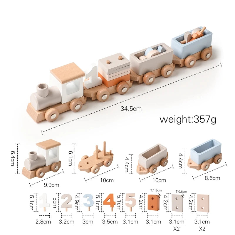 Montessori Wooden Counting & Birthday Train