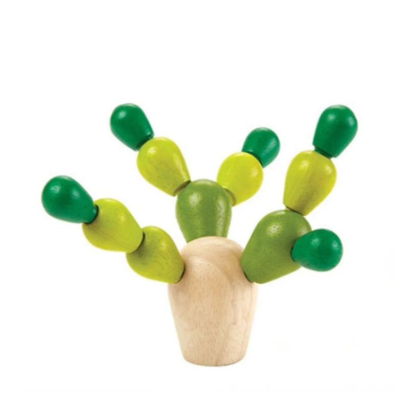 Green Wooden Balance Cactus