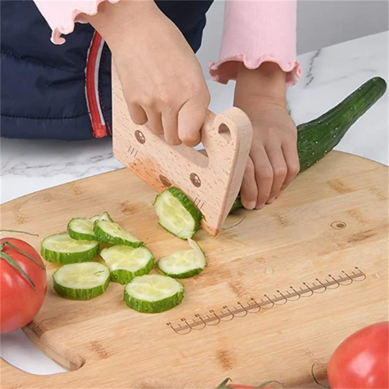 Wooden Montessori Kitchen Knives for Safe Lil Helpers