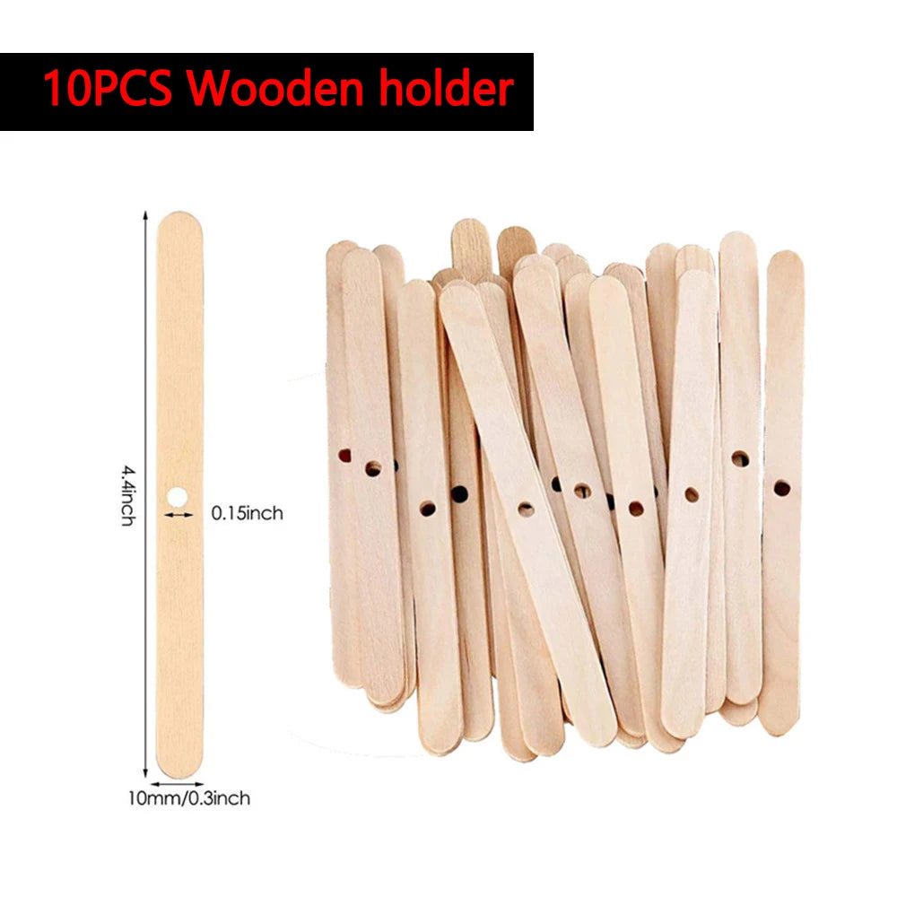 Natural Wooden Wicks for Candle Making, set of 10