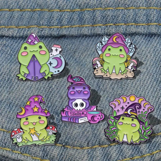 Witch Frog Pin, 5 Choices