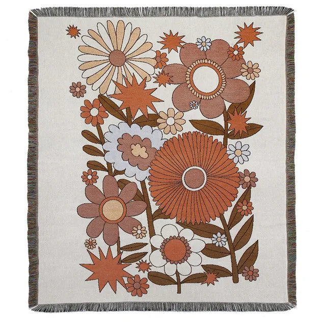 Sun and Moon Wheel Woven Sofa Blanket